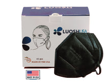 Load image into Gallery viewer, Black KN95 Masks Made In USA 5 Ply Individually Sealed (40 pack, Hypoallergenic, Black) (Copy)