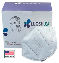 Load image into Gallery viewer, KN95 Masks Made In USA 5 Ply Individually Sealed (40 pack, Hypoallergenic, White)