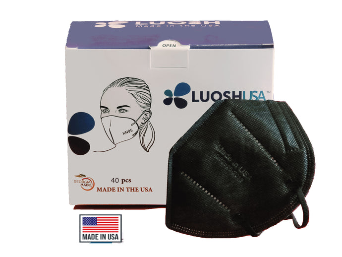 Black KN95 Masks Made In USA 5 Ply Individually Sealed (40 pack, Hypoallergenic, Black) (Copy)