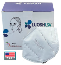 Load image into Gallery viewer, KN95 Masks Made In USA 5 Ply Individually Sealed (40 pack, Hypoallergenic, White)
