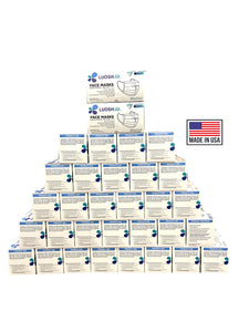 Disposable Face Masks Made In USA | 1600 Pcs Wholesale (32 boxes, Black)