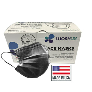 Luosh Black Face Masks made in USA for adult. Hypoallergenic, Free of Chemical. Free Shipping