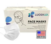 Load image into Gallery viewer, Luosh White Face Masks made in USA for adult. Hypoallergenic, won&#39;t cause skin rash. Free Shipping
